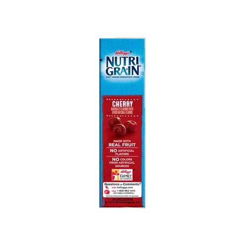 Vista 10 de Kellogg's Nutri-Grain, barras de desayuno horneadas suaves, cereza, hechas con grano entero, 10.4 onzas (8 unidades)