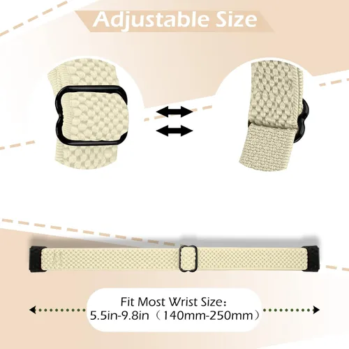 Vista 3 de TumpCez Bandas elásticas de nailon compatibles con correas Fitbit Luxe para mujeres y hombres, elásticas, ajustables, transpirables, cómodas