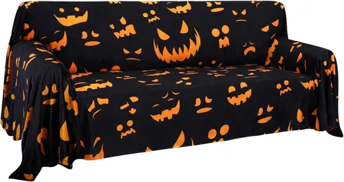 Vista 14 de Easy-Going Funda de Sofá para Silla de 80 x 102 Pulgadas Feliz Navidad, Funda de Terciopelo Jacquard para Sofá de 1 Cojín, Fundas Seccionales
