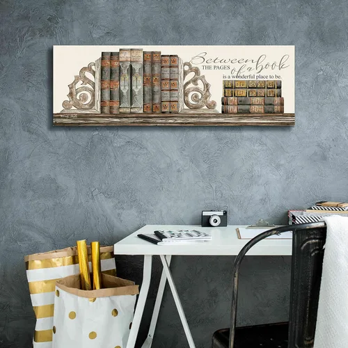 Vista 3 de Epic Graffiti "Entre las páginas de un libro" de Cindy Jacobs, arte de pared en lienzo, 36 x 12 pulgadas