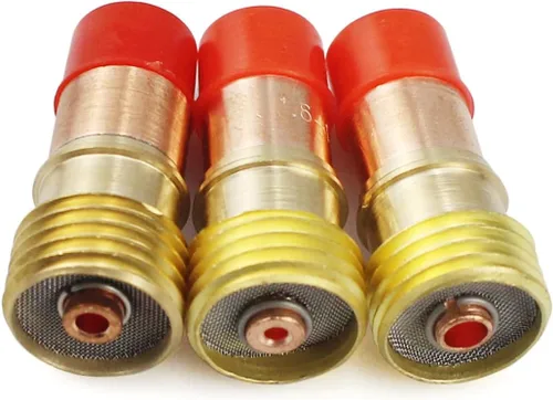 Vista 5 de Kit de 31 piezas de lente de gas TIG de soldadura con copa de vidrio 4# 5# 6# 7# 8# 10# 12# para WP-17/18/26