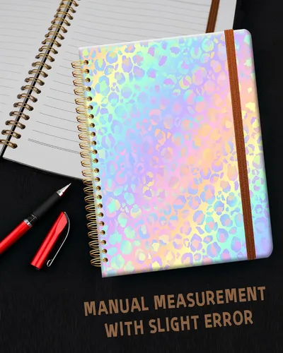 Vista 6 de Cuaderno de escritura en espiral a rayas, diario universitario forrado de tapa dura A5 para mujeres y niñas, encuadernación fuerte de doble alambre