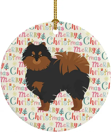 Vista 40 de Caroline's Treasures Abyssinian Sand Terrier - Adorno de cerámica para colgar en el árbol de Navidad, para el hogar, Navidad, fiestas, regalo, 3