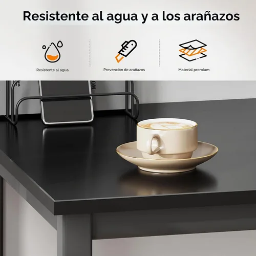 Vista 4 de DlandHome - Escritorio pequeño para computadora de 31.5 pulgadas para oficina en casa, color negro
