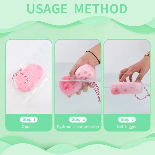 Vista 2 de Esponja de ducha de baño para mujer y hombre, masaje relajante corporal exfoliante esponja de lufa de limpieza profunda