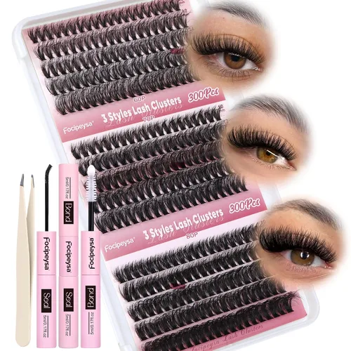 Vista 12 de Racimos de Pestañas de Volumen Completo DIY Extensión de Pestañas 10-18MIX Racimos de Pestañas Curvadas en D 200D Pestañas Individuales Onduladas