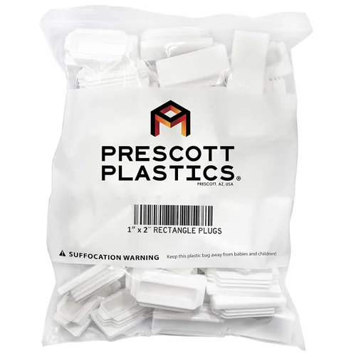 Vista 8 de Prescott Plastics 1 enchufe rectangular de plástico de 2 pulgadas (paquete de 4), tapa de extremo blanco para tubos de metal, valla, inserto