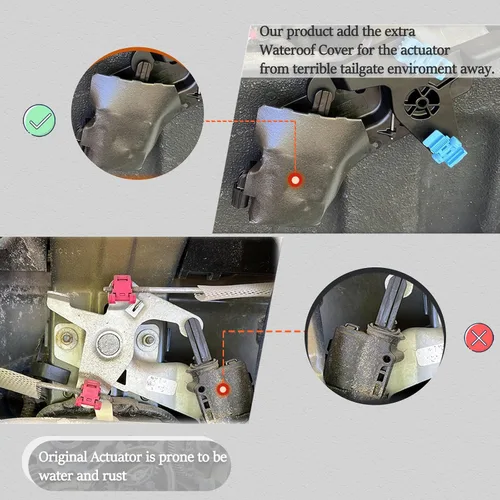Vista 3 de Actuador eléctrico de bloqueo de puerta trasera compatible con Ford F150 F250 F350 Super Duty 2017-2020 Actuador de cerradura de puerta de repuesto