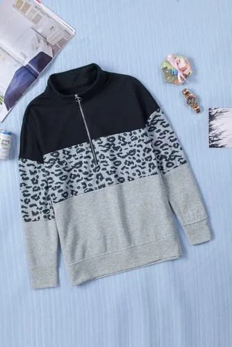 Vista 15 de KINGFEN Sudadera de manga larga con cremallera de un cuarto para mujer