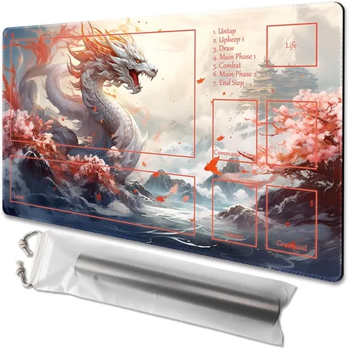 Vista 9 de Tapete de juego MTG tamaño 24x14 pulgadas, bolsas de almacenamiento gratuitas, respaldo antideslizante, impresión, ideal para entusiastas