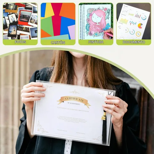 Vista 4 de VOKOY - 50 paquetes de fundas de plástico sin agujeros de 8.5x11 pulgadas para papel, fundas transparentes de tamaño carta resistentes para hojas