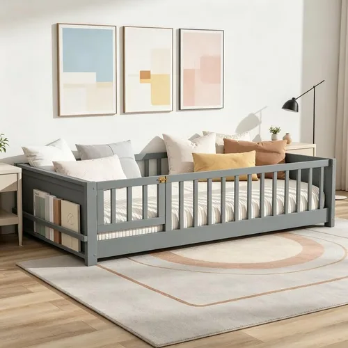 Vista 16 de Bellemave Cama Montessori de tamaño matrimonial con tablillas Blanco