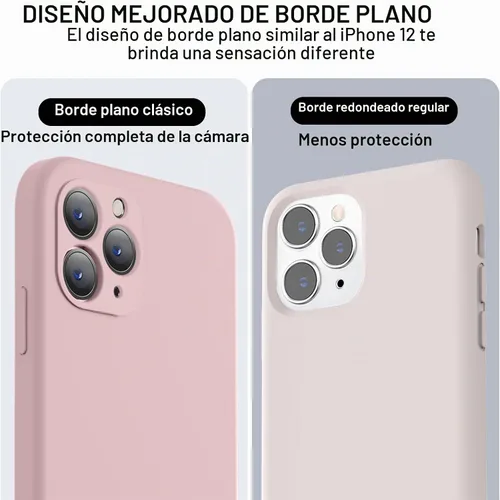 Vista 3 de Vooii Funda compatible con iPhone 11 Pro, silicona líquida mejorada con bordes planos, protección de cámara, forro de microfibra suave antiarañazos