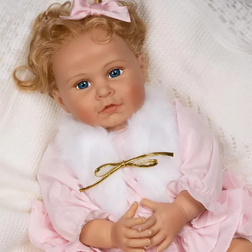 Vista 7 de Paradise Galleries Muñeca realista Reborn Baby Karen Scott Sculptor Designer Collection Muñeca de 20 pulgadas con vestido rosa con volantes, regalo