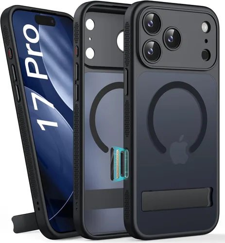 Vista 28 de BXYJY - Funda para iPhone Air con soporte, delgada, compatible con MagSafe, color negro Camera Control Button, Full Lens Protection, Rugged