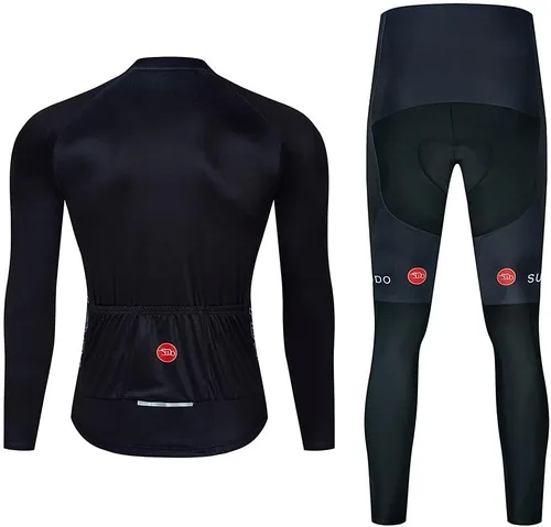Vista 2 de Conjunto de camiseta de ciclismo para hombre, manga larga, ropa de ciclismo, camisetas de bicicleta de carretera, camiseta de bicicleta
