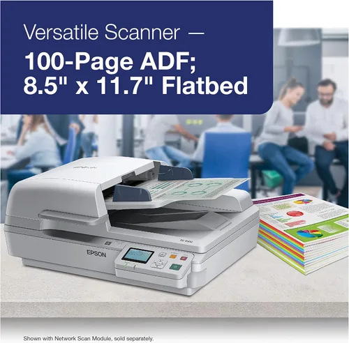 Vista 2 de Epson WorkForce DS-6500 - Escáner de hojas y documentos a color, alimentador automático de documentos (ADF) y dúplex de 100 páginas (B11B205221)