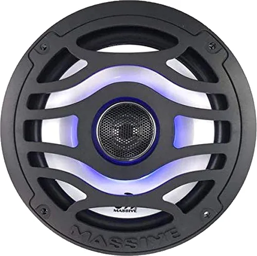 Vista 2 de Massive Audio Altavoces LED coaxiales marinos T65XE de 6.5 pulgadas 80 W RMS / 160 W máximo, IP65 impermeable, resistente a los rayos UV