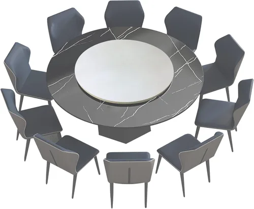 Vista 11 de Tocadiscos de madera grande Lazy Susan, Lazy Susan - Plato giratorio de madera de 28 pulgadas/32 pulgadas, plato de servicio giratorio redondo
