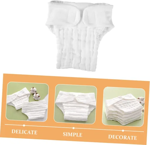 Vista 7 de 5 unidades de pañales de algodón para recién nacidos, reutilizables, lavables, absorbentes, suaves, transpirables, para viajes en casa