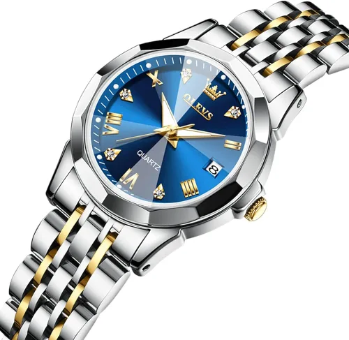 Vista 7 de OLEVS Women Watch Sliver Gold Stainless Steel Band Small Watches for Women with Date Quartz Analog Ladies Watches