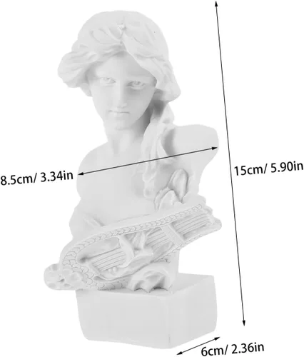 Vista 8 de Artemis - Estatua de diosa de resina blanca, escultura de busto de cabeza romana, escultura de mitología griega para el hogar, estante