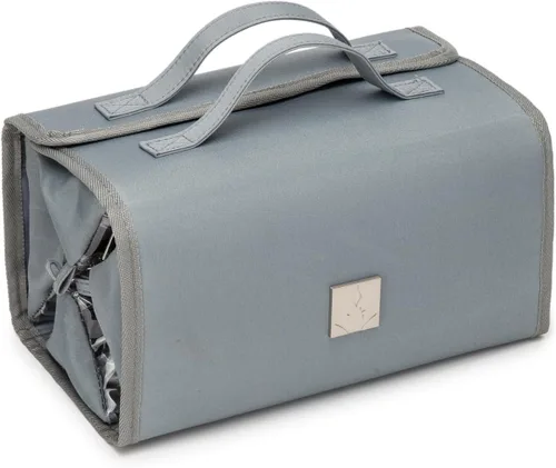 Vista 8 de ROYALFAIR Bolsa de maquillaje enrollable, bolsa de aseo de viaje para mujer con 4 bolsas transparentes aprobadas por la TSA, organizador de viaje