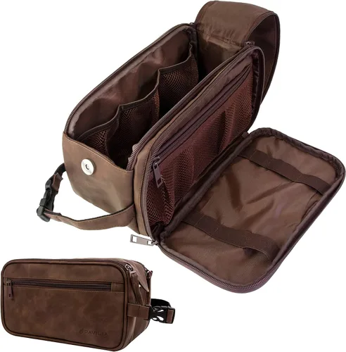 Vista 11 de PAVILIA - Neceser para hombre, kit de afeitado para viaje, neceser de viaje para hombres, organizador de artículos de aseo para el cuidado personal