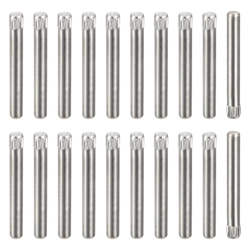 Vista 46 de uxcell Pasadores de acero inoxidable 304 de 0.05 x 0.236 pulgadas, 20 pines de cabeza moleteada con extremo biselado plano, clavijas de madera