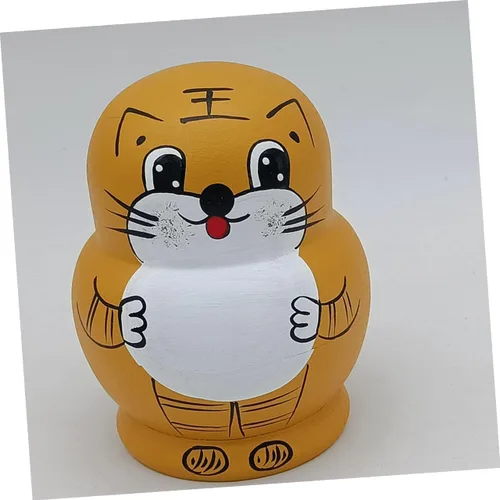 Vista 9 de TOYANDONA 1 juego de muñecas de anidación de tigre, muñecas rusas para niños, regalo para niños, juguetes de rompecabezas de juguete para niños
