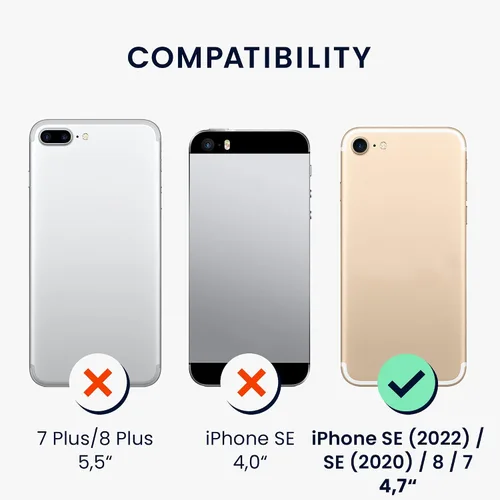 Vista 2 de kwmobile Funda compatible con Apple iPhone SE (2022) / iPhone SE (2020) / iPhone 8 / iPhone 7 - Funda de TPU suave con protección para cámara