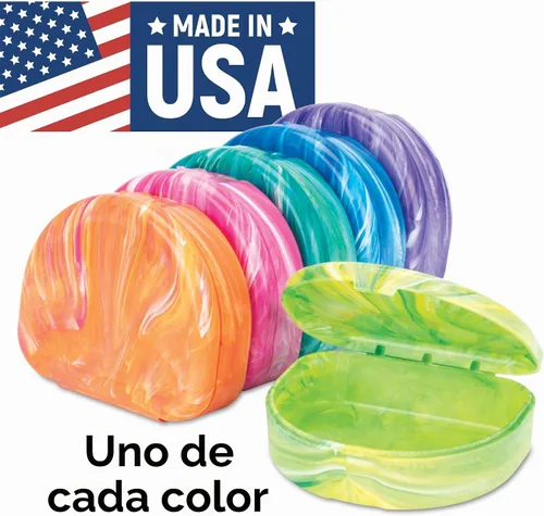 Vista 2 de Practicon Brights - Estuches de retención de mármol, funda de alineador transparente, cajas de retención de ortodoncia dental, soporte