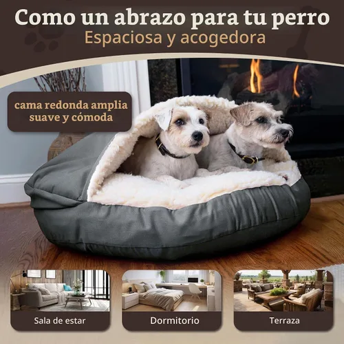 Vista 4 de Snoozer Cama de lujo de microsuede acogedora estilo cueva para mascotas, pequeña, antracita