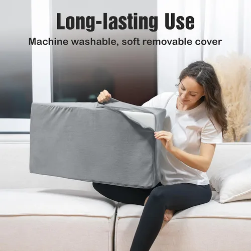 Vista 4 de LightEase Almohada de cuña doble para piernas poscirugía, rodilla, tobillo, almohada de espuma viscoelástica para lesiones, dormir, reposapiés