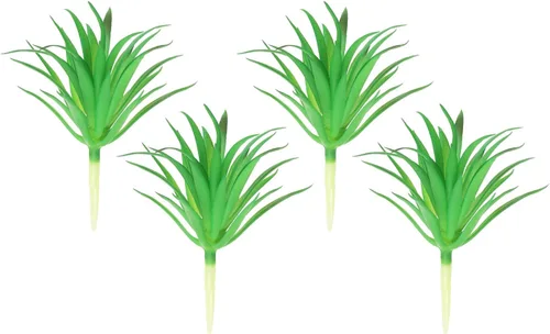 Vista 6 de PATIKIL Plantas suculentas artificiales, paquete de 4 plantas falsas pequeñas, plantas suculentas falsas sin maceta para decoración del jardín