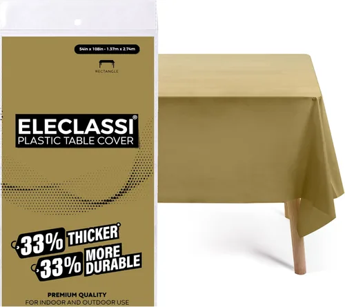 Vista 29 de Eleclassi Negro Paquete de 12 Manteles Redondos de Plástico Desechables Premium - Manteles de Mesa de Plástico Redondos de 84 Pulgadas para Fiestas