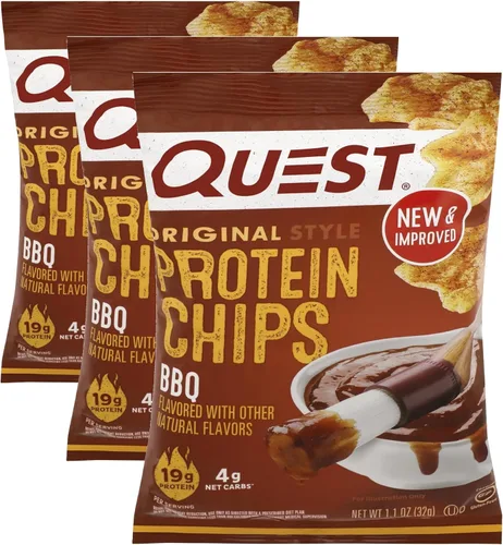 Vista 41 de Quest Nutrition Chips de proteína, barbacoa, 0.78 oz de proteína, 0.11 oz de carbohidratos netos, 130 cals, bolsa de 1.1 onzas, 1 unidad, alto