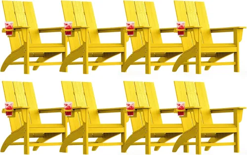 Vista 40 de Silla Adirondack moderna, sillas de patio de plástico HDPE para todo tipo de clima, silla para hoguera, sillas de césped al aire libre para terraza