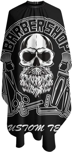 Vista 3 de Capa de barbero impermeable personalizada, Capa de peluquero personalizada, Añade tu texto, Capa de salón personalizada para hombres, Capa de corte