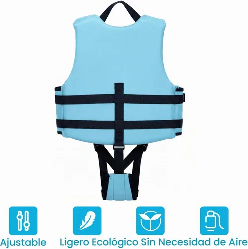 Vista 4 de Boglia Chaleco de natación para niños, chaqueta flotante para niños y niñas 20-30-40-50-60-70-80 libras, 1-9 años, cremallera, cinturones