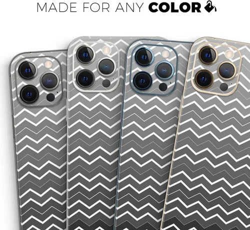 Vista 8 de DesignSkinz Kit de calcomanías de piel de cuerpo completo compatible con iPhone 15 Plus, cheurón en capas degradadas negras