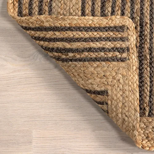 Vista 4 de nuLOOM Aletta - Alfombra geométrica de yute de 5 x 8 pies para comedor, alfombra neutra, alfombra para sala de estar, cocina, color natural
