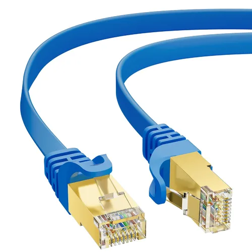 Vista 28 de Cable Ethernet Cat 7 de 0.6 pies, cable de Internet de alta velocidad de 10 Gbps, blindado SFTP, cobre puro OFC, cable de red LAN RJ45 CAT7