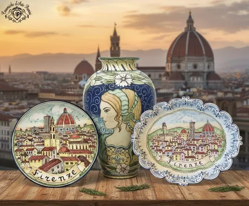 Vista 5 de CERAMICHE D'ARTE PARRINI - Azulejo de cerámica italiano Cerámica Puente antiguo Florencia Hecho a mano en Italia Toscana