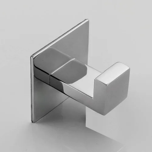 Vista 3 de Gancho de toalla de baño de acero inoxidable autoadhesivo para bata de baño, sin necesidad de tornillos y acabado cromado