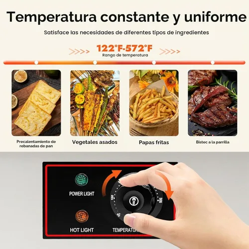 Vista 5 de Plancha eléctrica comercial de 30 pulgadas, 110 V, 3000 W, de acero inoxidable para encimera, parrilla eléctrica Teppanyaki con control