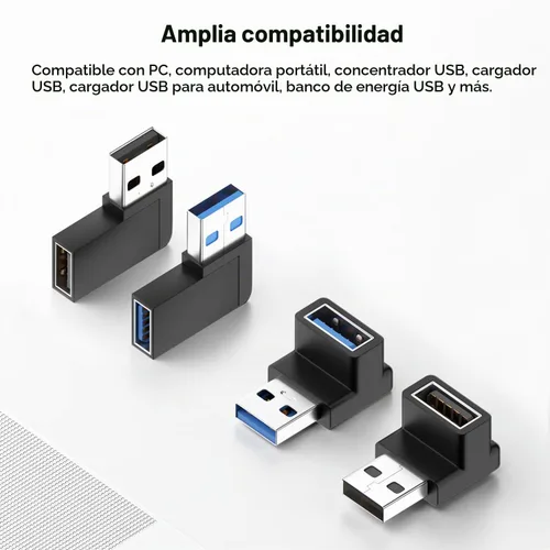 Vista 5 de Jadebones - Adaptador USB 3.0 de 90 grados, paquete de 4