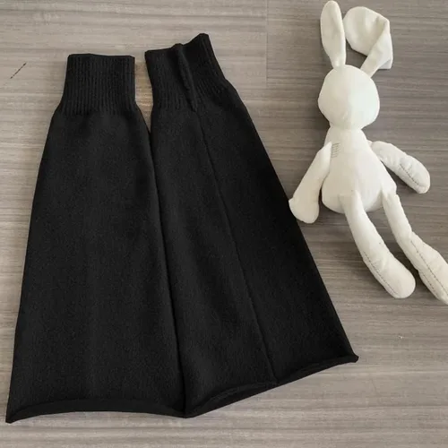 Vista 5 de LAYOWT Calentadores de piernas para mujer, calcetines largos de punto gótico, polainas hasta la rodilla, kawaii, japonés, para invierno, puños