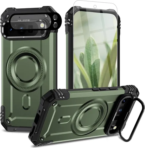 Vista 31 de Funda para Google Pixel 9 Pro XL [protección contra caídas de grado militar de 15 pies] con protector de pantalla y protector de lente, resistente a