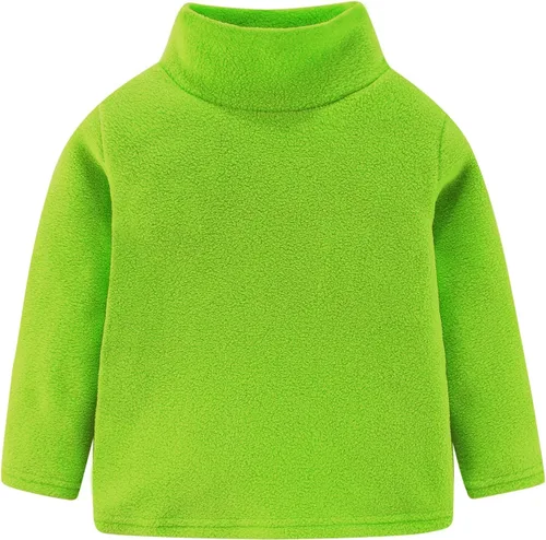 Vista 11 de Mud Kingdom Camisas de forro polar para niños con cuello alto, suaves, unisex Albaricoque
